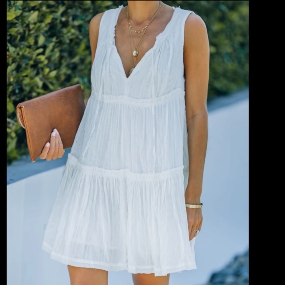 Vici white babydoll sun dress